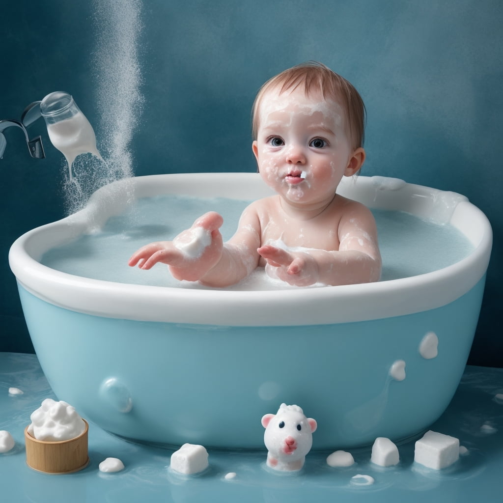 Milk baths baby