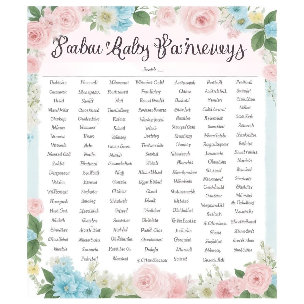 Popular Word Lists for Baby Shower